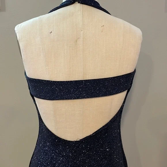 Glitter tank halter dark purple cocktail dress - handmade, beautiful! - Picture 6 of 7